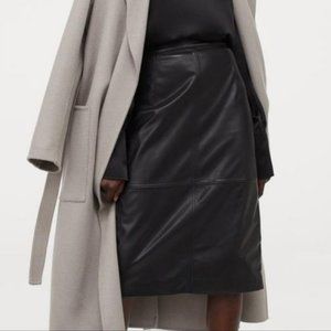 H&M Midi Vegan Leather Skirt, US 00